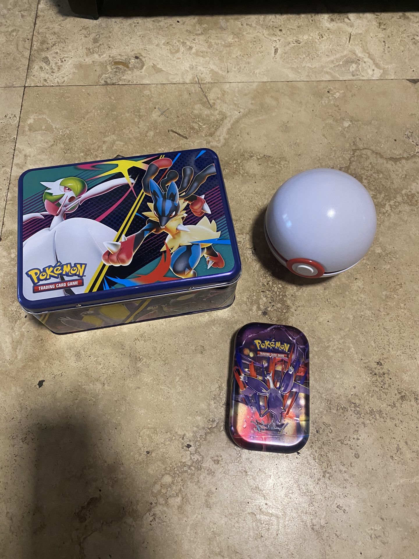 Empty Pokémon Tins And Lunchbox