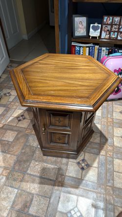 Hexagon end table.