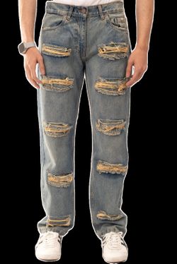 Men's Dark Wash Straight Leg Jeans – Light Tint – Sizes 28-38