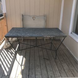 Outdoor Wrought Iron Table 5 Ft. x 3 Ft.  Tile Top