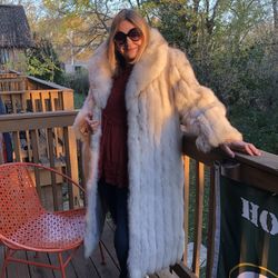 FS: full length Blue Fox shawl collared coat - $1,000