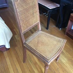 Vintage - Antique Set Of 6 French Provincial Maple Dining Chair With Cane Seat