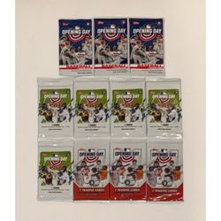 2019 2020 2021 Topps Opening Day Baseball Packs - 11 Pack Lot - 5-Card Packs MLB Cards NEW