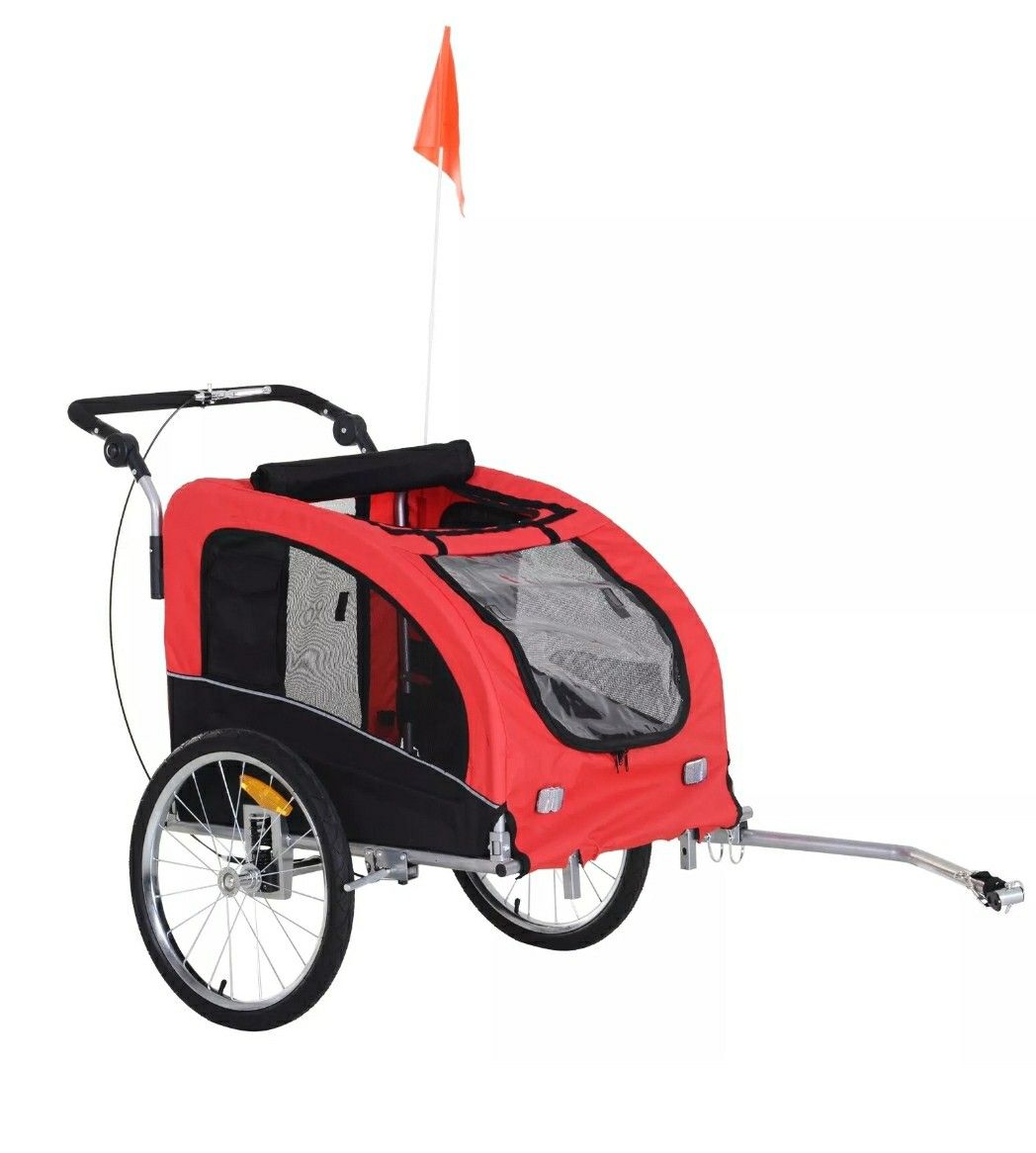 Aosom Elite Pet Dog Bike Trailer Bicycle Trailer Stroller Jogger w/ Suspension