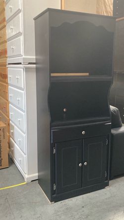 Black microwave stand