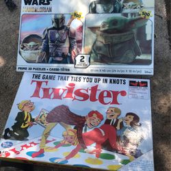 Star Wars Mandalorian two pack of puzzles and twister