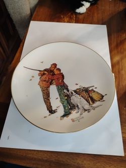 Norman Rockwell fall "Careful Aim" 1980s Gorham 10.75" collectors plate
