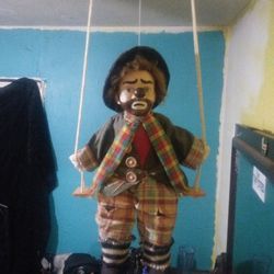 Clown , Vintage Swinging Hobo Clown 