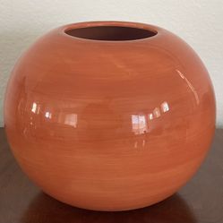 Ceramic Flower Vase Orange Bowl