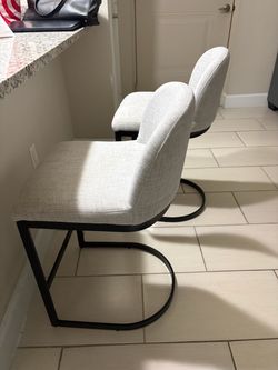 Modern Upholstered Bar Stools Set of 2