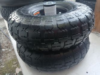 New 300 lbs 410/3.50-4 2P.R. Tire Wheel, Hand Trucks and Yard Trailers, Garden. Set of 2,
