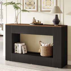 J0313 55" Console Table, Wood Entryway Table Sofa Table with Storage