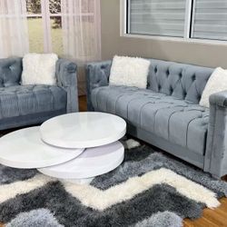 New Velvet Sofa Loveseat- Finance Available $39 Down 