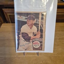1967 topps fold out mickey mantle