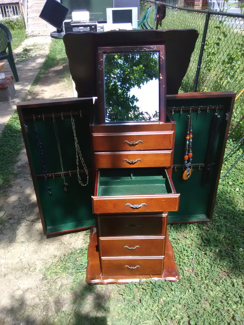 Jewelry Armoire with Mirror