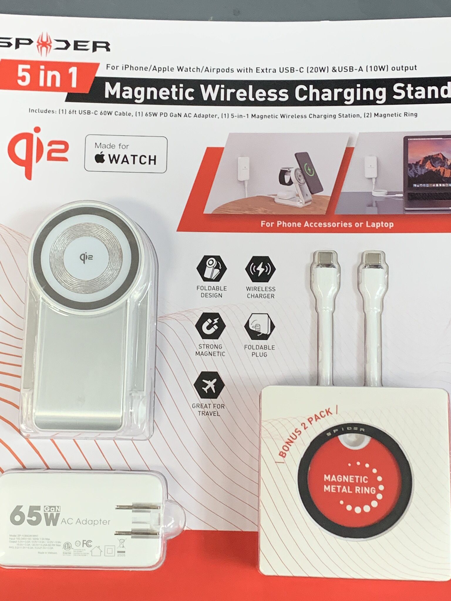 Spider 5 -in - 1 Magnetic Wireless Charging Stand