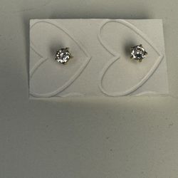 Cubic Zirconia 5 Prong Studs - 3mm - Gold Plated