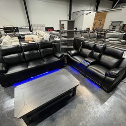 2pc Power Reclining Sofa & Love Seat