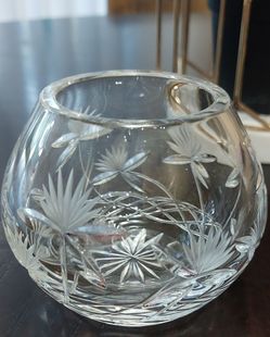 Vintage Miniture Lead Crystal Rose Bowl 2 inch