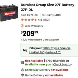 $180, 1st Gen Toyota Sequoia 