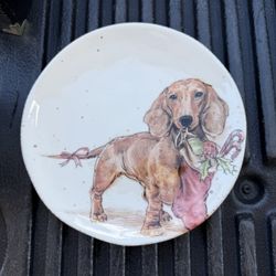 Dachshund Frankie Hope Christmas Plate