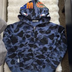 Bape Hoodie Size Small Blue