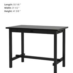 Ikea Nordviken Black Bar/Dining Table Or Standing Desk And Target Chair