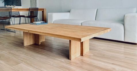 Large Natural Wood Coffee Table