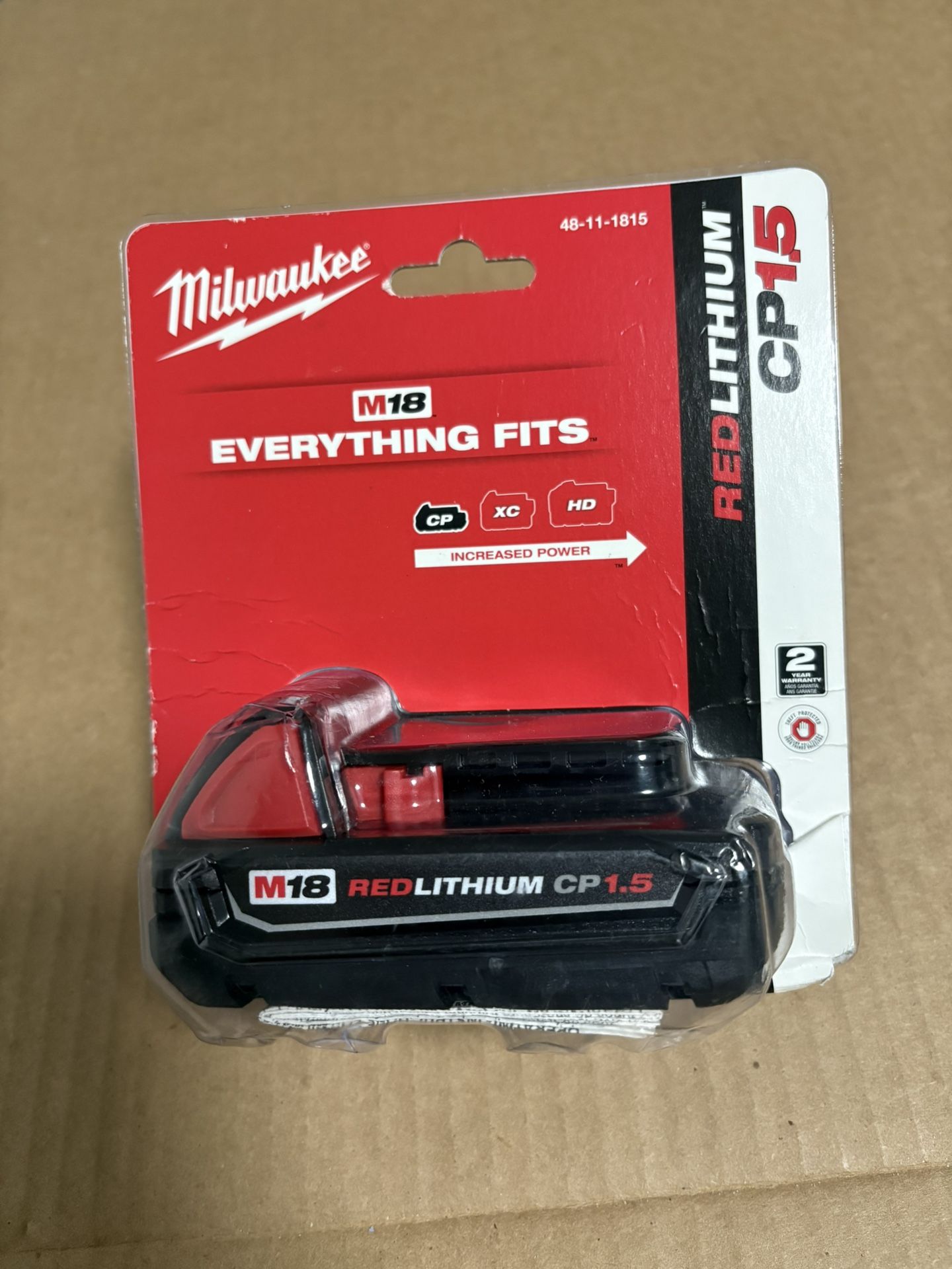 Milwaukee M18 New Battery 1.5 Open Box