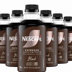 NESCAFÉ Espresso Concentrate Black Instant Coffee 100% Arabica 6x 10 fl oz Bottles BRAND NEW - SEALED