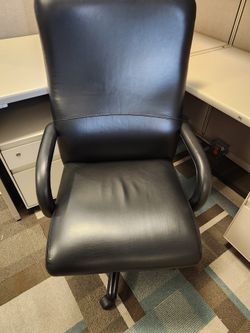 Black Leather Conf Chair Like New