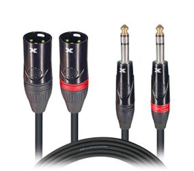 ProX XC-DSXM10, Balanced Dual 1/4" TRS-M to Dual XLR3-M High Performance Audio Cable - 10 Ft