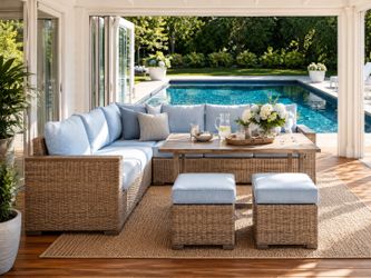 5 Piece Outdoor Patio Sectional Sofa Set Poolside Entertaining Summer Venta