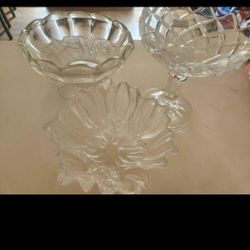 Set Of 3 Pcs Antique Glassware