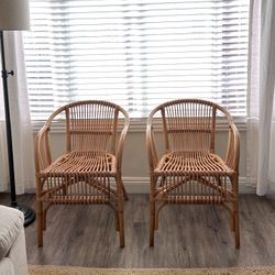 Honey Brown Wash Rattan (Set of 2) Accent Chair 