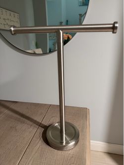 Hand towel holder stand brushed nickel
