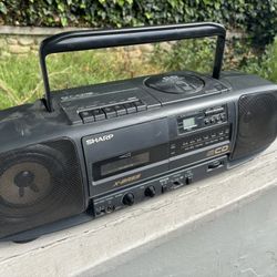 Sharp QT-CD5  Boombox Radio Boom Box Ghetto Blaster Ghettoblaster Cassette Tape Player