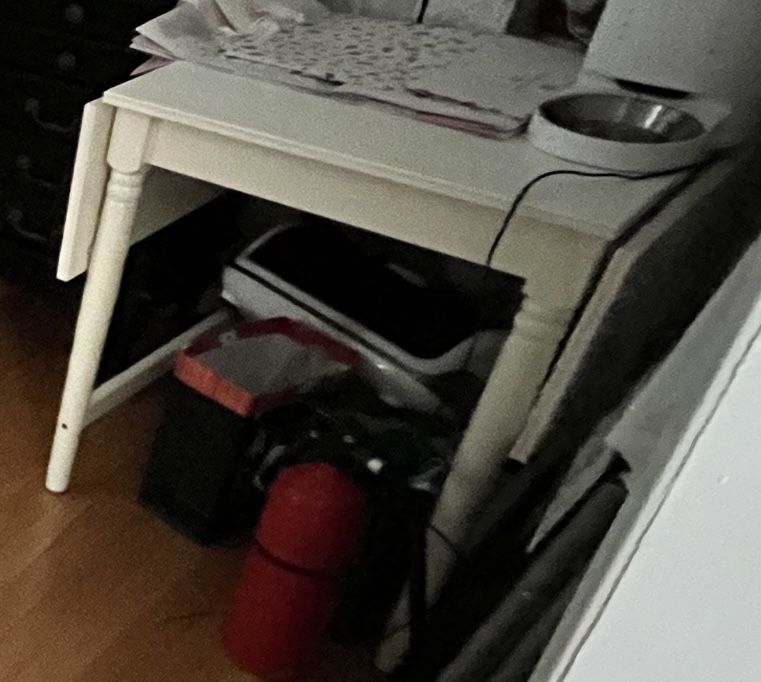 white table or desk for school