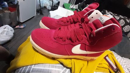 Nike Air Force 1 High Red Suede Sneakers