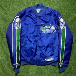 Vintage Seattle Seahawks Satin Chalk Line Fanimation Jacket Small Preowned