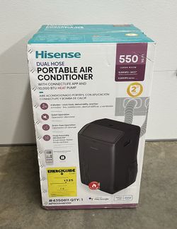Portable Air Conditioner with Heater Hisense 10000-BTU DOE (115 Volts) Gray Vented Wi-Fi enabled Portable Air Conditioner with Heater with Remote Cool