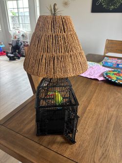 Vintage bird cage lamp