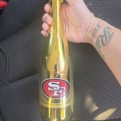49ers Commemorative Gold Wine Bottle
