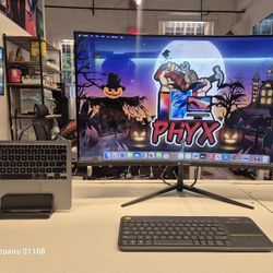 M1 iMac Setup: MacBook Air 2020, 3.2 M1, 8GB RAM C02FR2T3Q6L3 w/ CRUA 32Inch Gaming Monitor, FHD(1920 * 1080P) VA Screen 144Hz/180Hz Curved Monitor $4