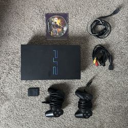 PlayStation 2 Console Bundle – Fully Working – 2 Controllers + Game