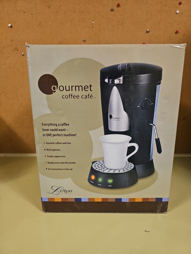 Lexxus Gourmet Coffee Cafe Single Cup Coffee Maker Machine Brand New
