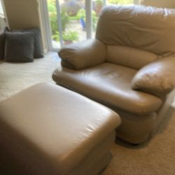 Leather Chair And Ottoman 
