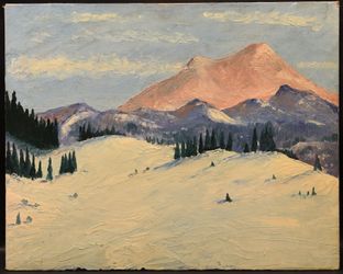 Winter Mountainscape , Oil On Canvas