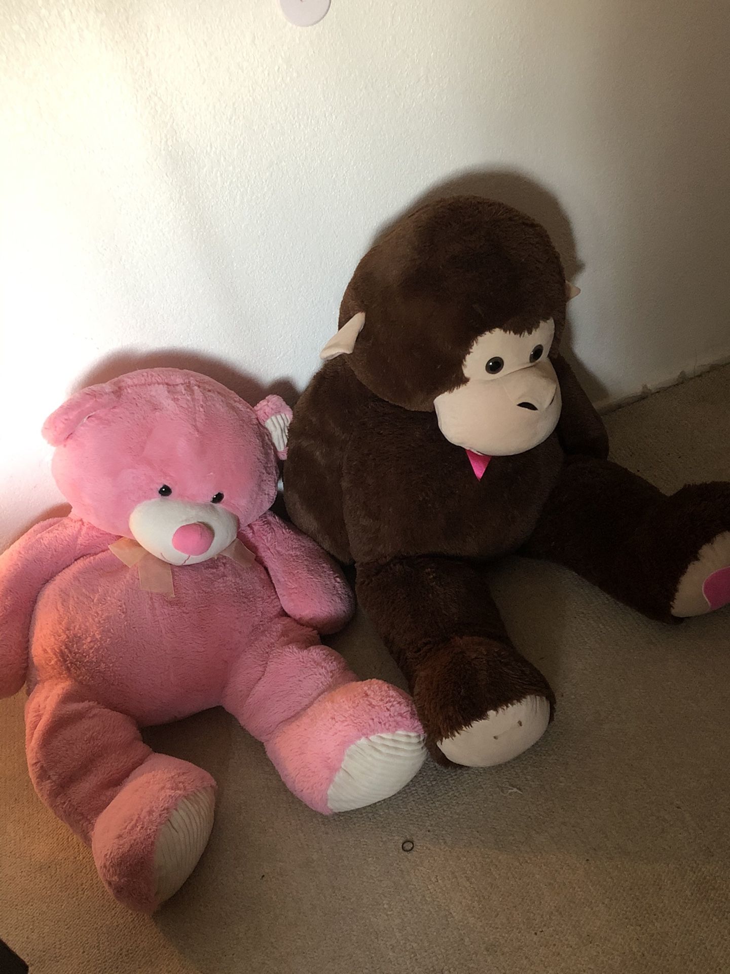 Stuffed Teddy bear and Gorilla