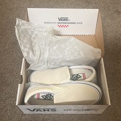 Off White Skate Slip-On Vans